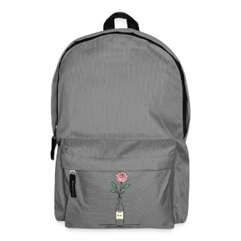 Rosé Rose in Weinflasche - Rucksack - Mittelgrau - Vorne