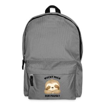 Weckt mich zur Pause Faultier - Rucksack - Mittelgrau - Vorne
