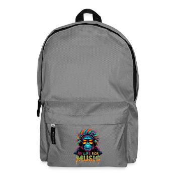 Bunter Schimpanse – Mein Leben für Musik - Rucksack - Mittelgrau - Vorne