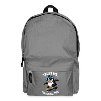 Penguin sur le discours des sports d’hiver sur le snowboard - Sac à dos - gris éléphant - Devant