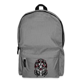 Rock Dachshund Tattoo Style – Bold Streetwear - Backpack - elephant grey - Front