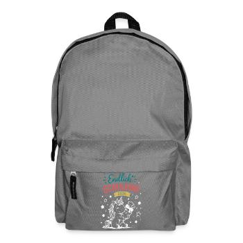Endlich Schulkind 2026 - Rucksack - Mittelgrau - Vorne