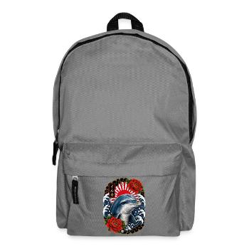 Delfin im japanischen Irezumi Tattoo Stil - Rucksack - Mittelgrau - Vorne