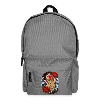 Hase im japanischen Irezumi Tattoo Stil - Rucksack - Mittelgrau - Vorne
