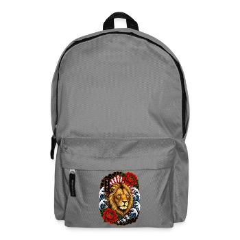 Löwe im japanischen Irezumi Tattoo Stil - Rucksack - Mittelgrau - Vorne