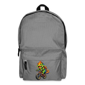Chamäleon auf dem Fahrrad - Rucksack - Mittelgrau - Vorne
