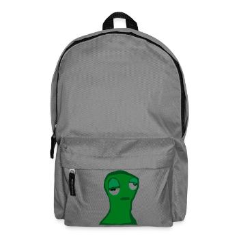 Müde grüne Figur – minimalistischer Cartoon,  Frus - Rucksack - Mittelgrau - Vorne