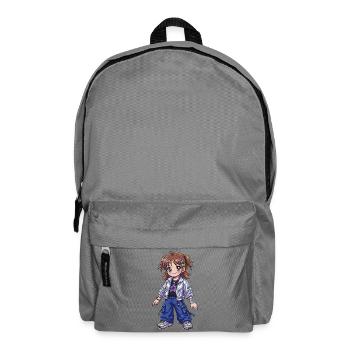 Stargirl in einer glänzenden Bomberjacke - Rucksack - Mittelgrau - Vorne