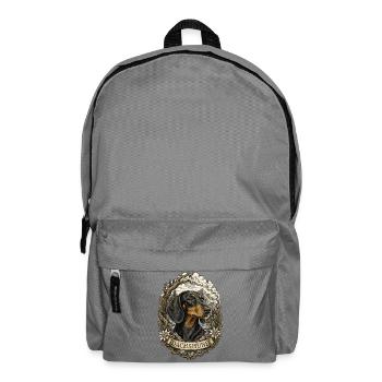 Dackel im Vintage Stil mit Berglandschaft - Rucksack - Mittelgrau - Vorne