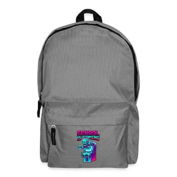 School Is Coming Pixel Zombie Arcade Cabinet - Backpack - elephant grey - Front