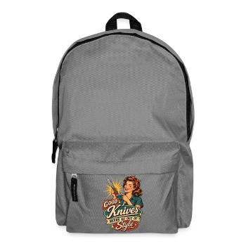 Retro Pinup Knife Style - Backpack - elephant grey - Front