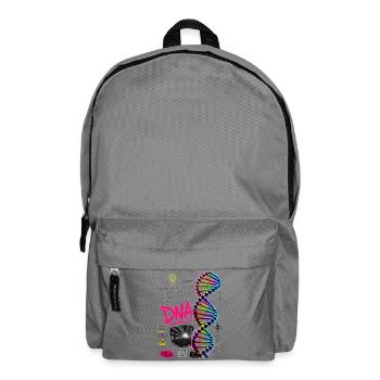 Techno Is My DNA Neon Rainbow Helix - Backpack - elephant grey - Front