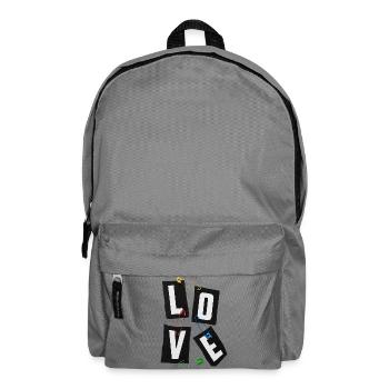 Love Tags: Bold Typography - Backpack - elephant grey - Front