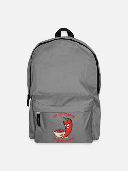 Salsa Gets Scared – Lustiges Chili Design - Rucksack - Mittelgrau