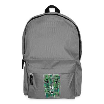 Abstraktes Gesicht Geometrisches Linien-Design - Rucksack - Mittelgrau - Vorne