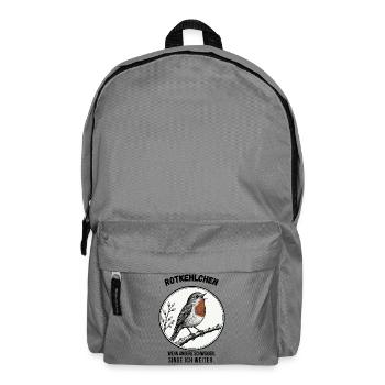 Rotkehlchen – Singe weiter - Rucksack - Mittelgrau - Vorne