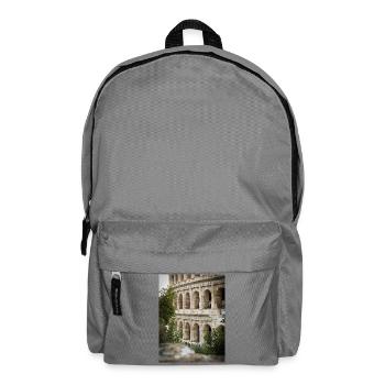 Kolosseumsbögen und Grünflächen - Rucksack - Mittelgrau - Vorne