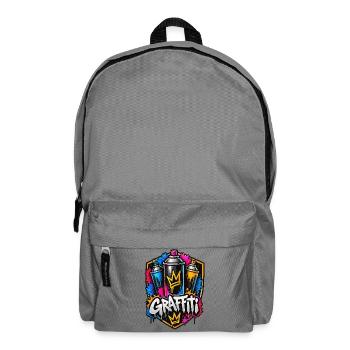 Graffiti Krone Spray Kunst - Rucksack - Mittelgrau - Vorne