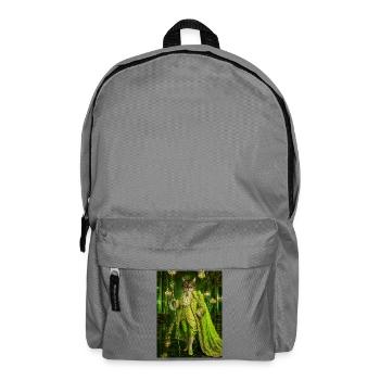 Königskatze im smaragdgrünen Kleid - Rucksack - Mittelgrau - Vorne