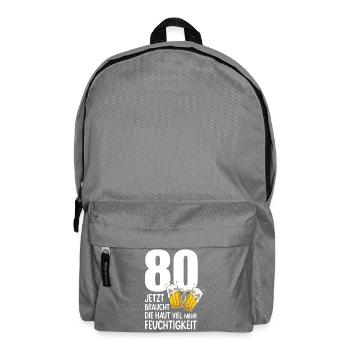 80 Geburtstag Bier Männer Lustiger Spruch - Rucksack - Mittelgrau - Vorne