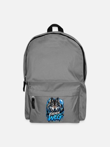 Neon-Wolf Mondnachtwald - Rucksack - Mittelgrau