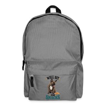 Französische Bulldogge Will Sit For Snacks - Rucksack - Mittelgrau - Vorne
