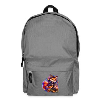 Neon-Fuchs – Gamer im Herbstmodus - Rucksack - Mittelgrau - Vorne