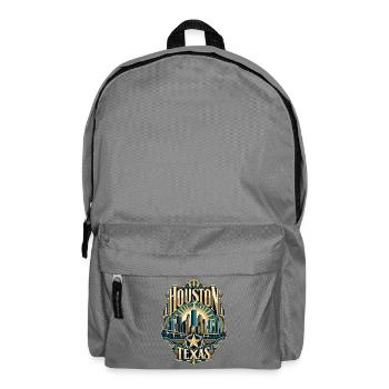 Texas Houston Skyline Art Deco Badge - Rucksack - Mittelgrau - Vorne