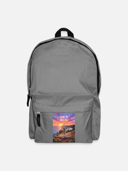 Time to Relax - Yoga Cat - Rucksack - Mittelgrau