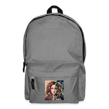 Natur trifft Geometrie – Halbporträt - Rucksack - Mittelgrau - Vorne