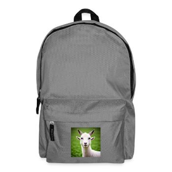 White goat in close-up - Backpack - elephant grey - Front