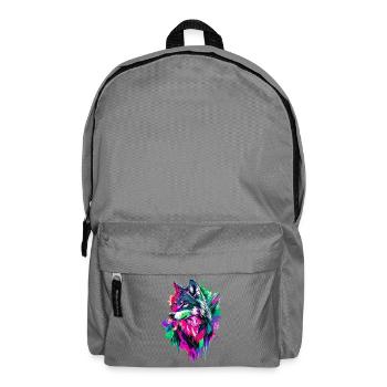 Wolf Wolfskopf Raubtier Wald Natur Wildnis Bunt - Rucksack - Mittelgrau - Vorne