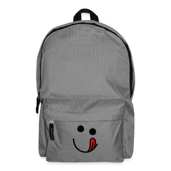 Tongue out - hungry happy face - Backpack - elephant grey - Front