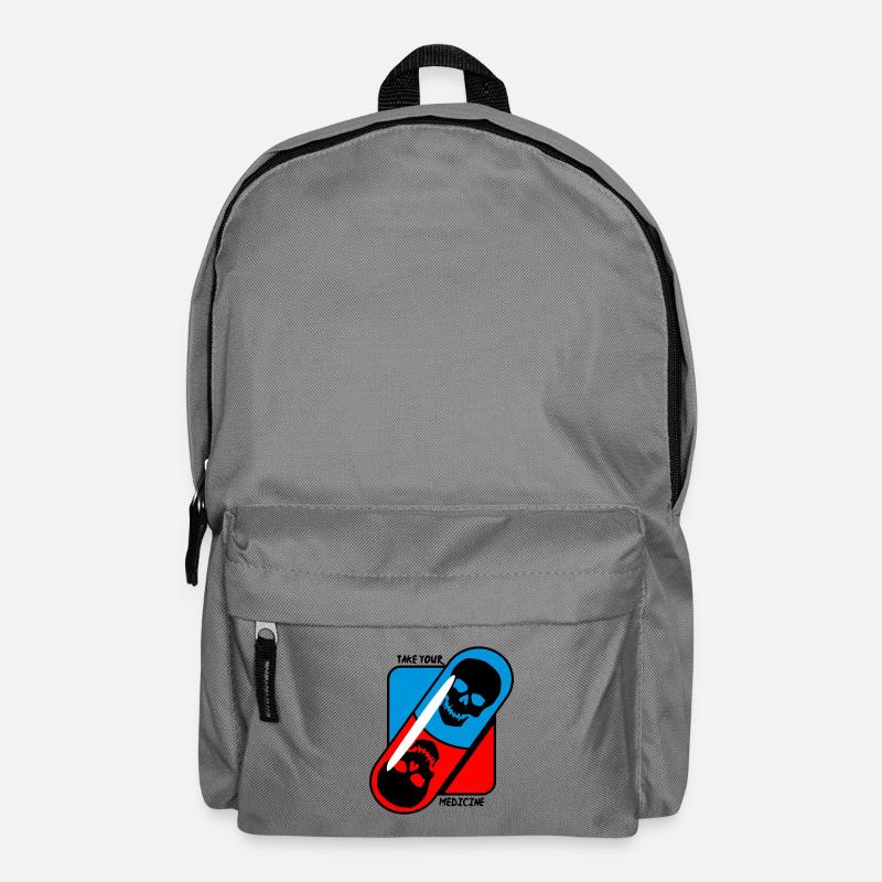Prenez - votre - médicament - crâne - Sac à dos - gris éléphant