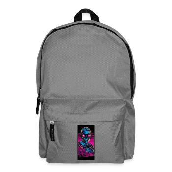 Vaporwave Vice: Cyborg - Backpack - elephant grey - Front