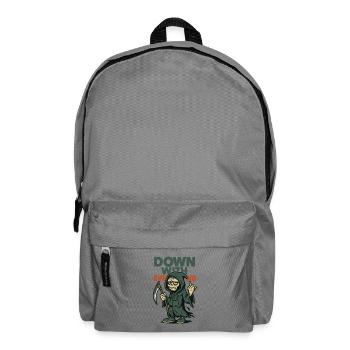 Grim Reaper showing middle finger with text - Backpack - elephant grey - Front
