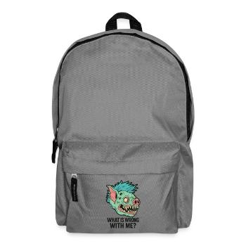 Punk Pigs Monster Head with Saying - Backpack - elephant grey - Front