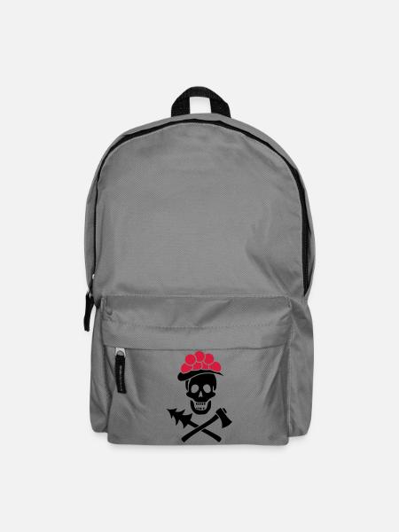 Schwarzwald Totenkopf Bollenhut Axt - Pure Heimat - Rucksack - Mittelgrau