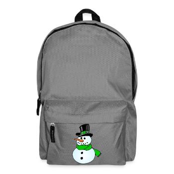 Snowman in Green Scarf - Backpack - elephant grey - Front