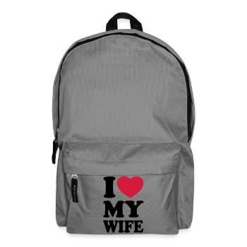 I love my wife - Backpack - elephant grey - Front