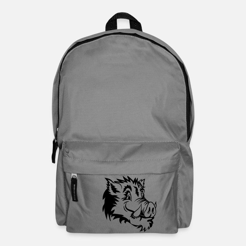 wildschwein kopf lustig - Rucksack - Mittelgrau