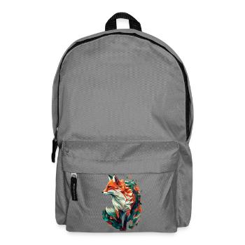 Fuchs Artwork Polygon Origami Orange Grün Edel - Rucksack - Mittelgrau - Vorne