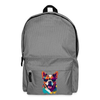 Pawsome Attitude: Retro Dog T-Shirt - Backpack - elephant grey - Front