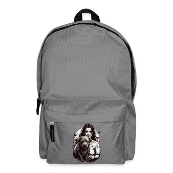 Vampir mit Hund - Rucksack - Mittelgrau - Vorne