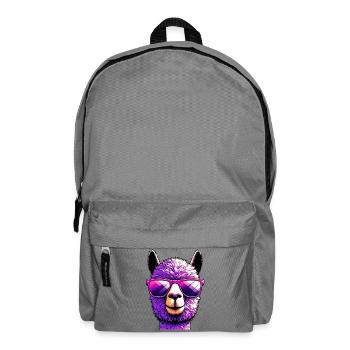 Alpaca with Sunglasses - Backpack - elephant grey - Front