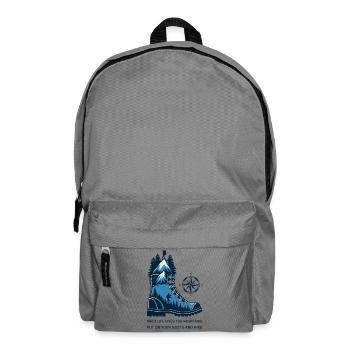 Bergstiefel mit Kompass - Rucksack - Mittelgrau - Vorne