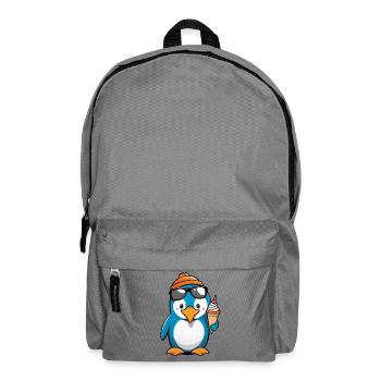 Casual Penguin with Cream – Funny Summer Motif - Backpack - elephant grey - Front