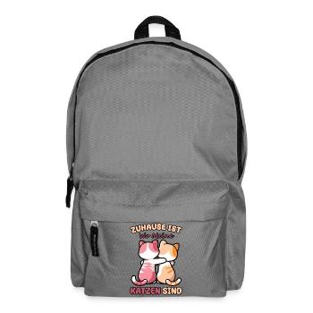 Lustiger Spruch Zuhause ist, wo meine Katzen sind - Rucksack - Mittelgrau - Vorne