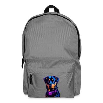 Neon Rottweiler Digital Art - Backpack - elephant grey - Front