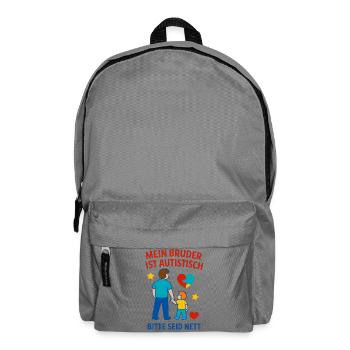 Mein Bruder ist autistisch - Autismus Geschenk - Rucksack - Mittelgrau - Vorne